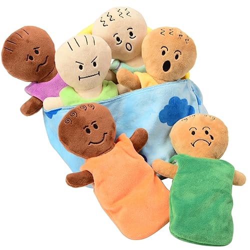 Constructive Playthings CP-039 Expression Babies - Muñecas de felpa súper suaves juego de 6 piezas para todas las edades
