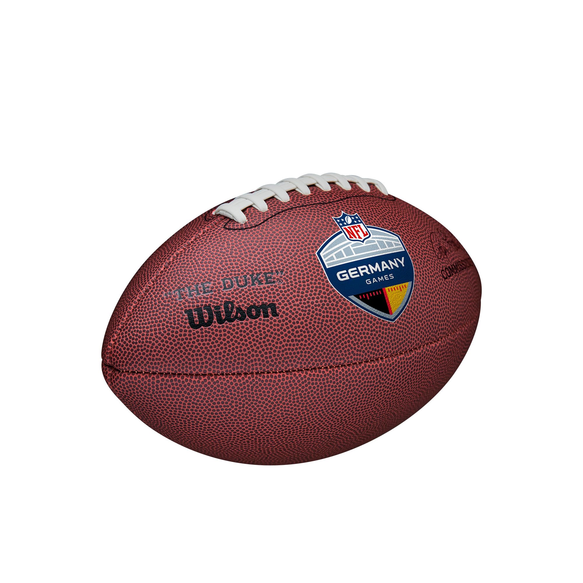 Wilson NFL Germany Games Duke Replica Football, Außergewöhnliche Leistung und Haltbarkeit mit einem geschmeidigen Gefühl, Für präzise Würfe und kraftvolle Kicks, Farbe: Braun, Offizielle Größe