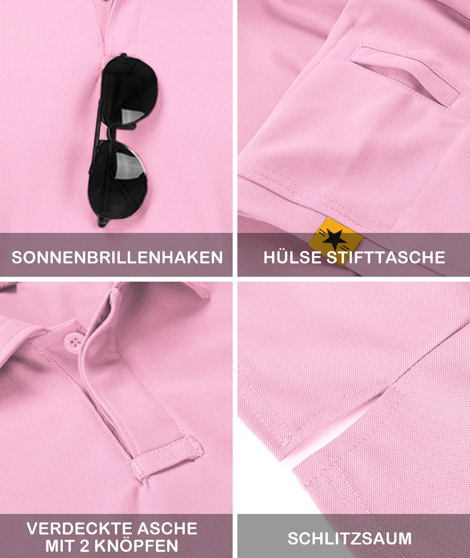 JACKETOWN Polo Shirt Uomo Manica Corta Asciugatura Rapida Traspirante Tennis Polo Shirt Camicie Polo Estate per Uomo Button Front T-Shirts Sport Shirt Basic Regular Fit Golf Polo Shirt