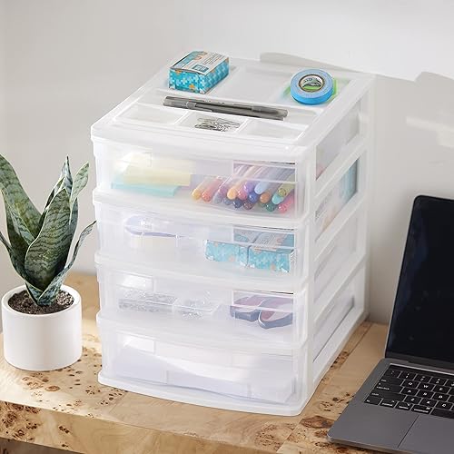 Miniatura 9 de Gracious Living Organizador de escritorio y encimera de 4 cajones con tapa de organización para almacenamiento de manualidades, suministros de