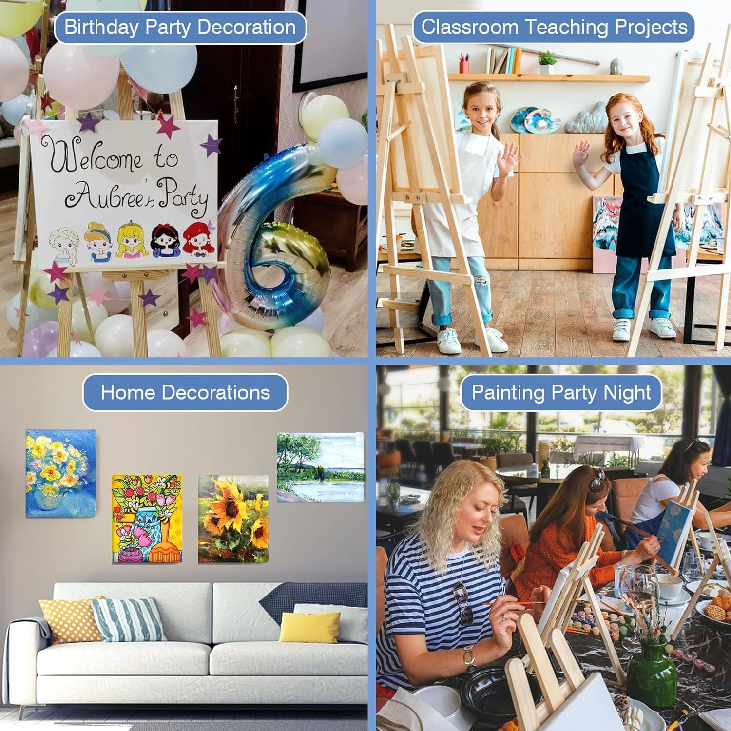 ESRICH Canvas for Painting 8x10, 16 Pack Stretched Canvas, Primed Acid-Free Cotton Paint Canvas Bulk, White Blank Canvases for Painting for Oil & Acrylic Paint. - Image 7