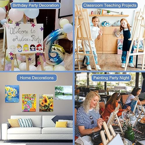 Miniatura 56 de ESRICH Lienzos de pintura de 11 x 14 pulgadas, paquete de 24 lienzos blancos en blanco para pintar, lienzos de pintura de algodón para óleo