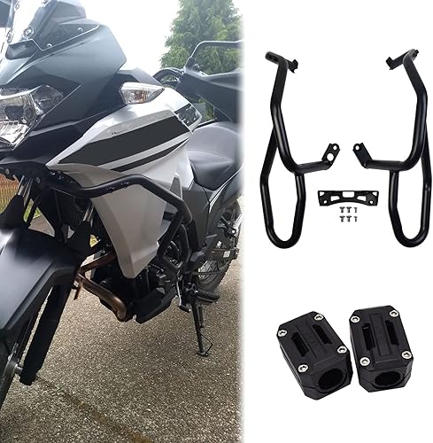 Midimttop Engine Crash Bar,Steel Motorcycle Engine Crash Bar Guard Bumper Black fits for Ka-wa-sa-ki Ver-sys x300 Ver-sys x 300 Ver-sys x-300 2017