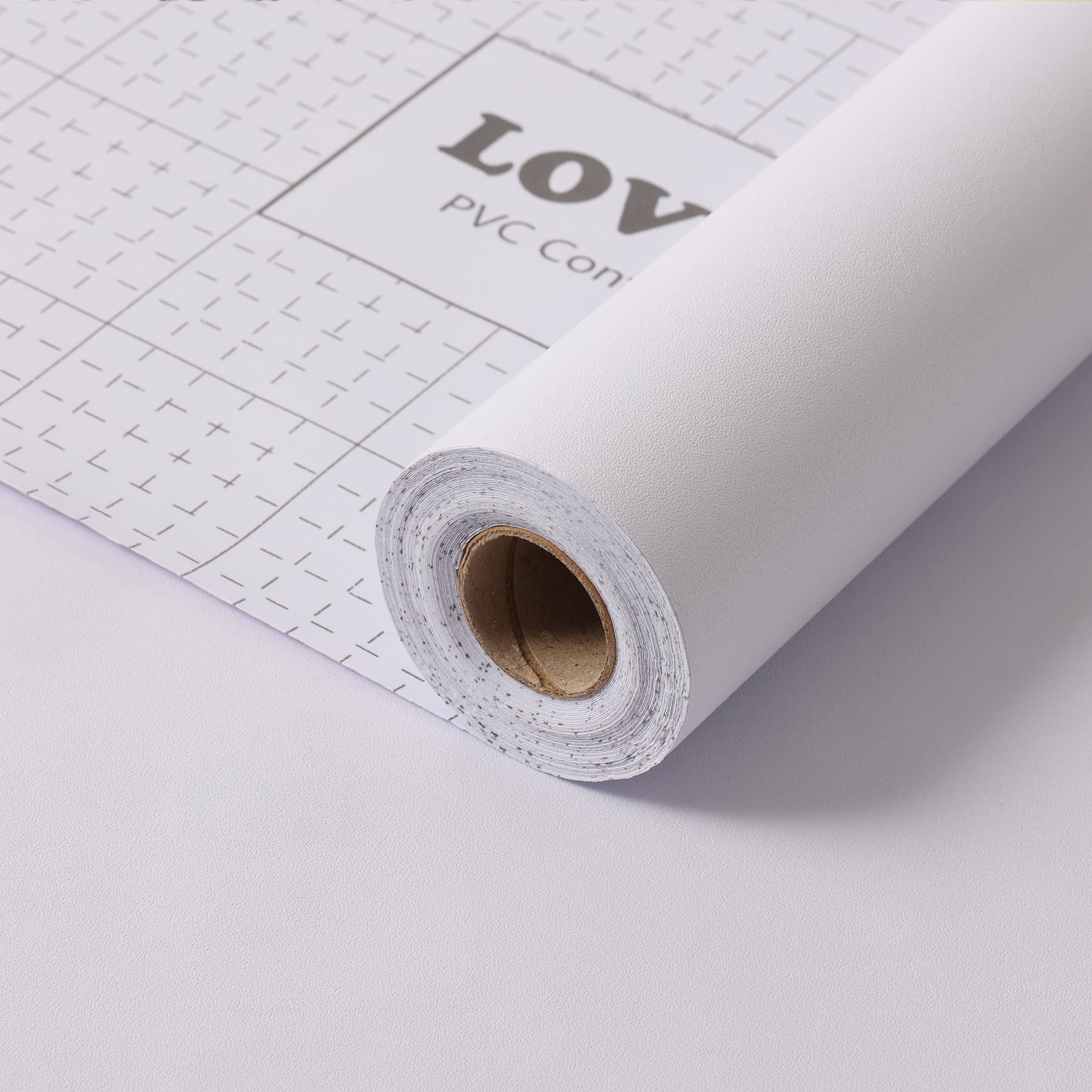 LOVADA White Matte Wallpaper (15.7 x 98 Inch, Self-Adhesive, PVC, Textured, Durable, Waterproof) - Wall Decoration, Cabinets, Drawers Makeover — image 1