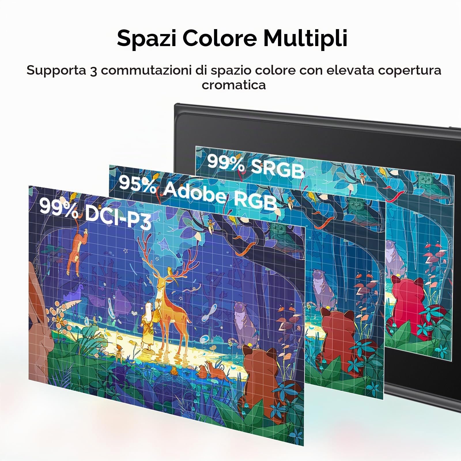 ugee tavoletta grafica con schermo UE12 PLUS 11,9 pollici,147% sRGB Ultra-Wide Color Gamut ideale per l'ufficio domestico e l'apprendimento online, nero