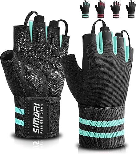 SIMARI Guantes de gimnasio de entrenamiento para hombres y mujeres, guantes de levantamiento de pesas con soporte para muñeca, agarre de almohadilla
