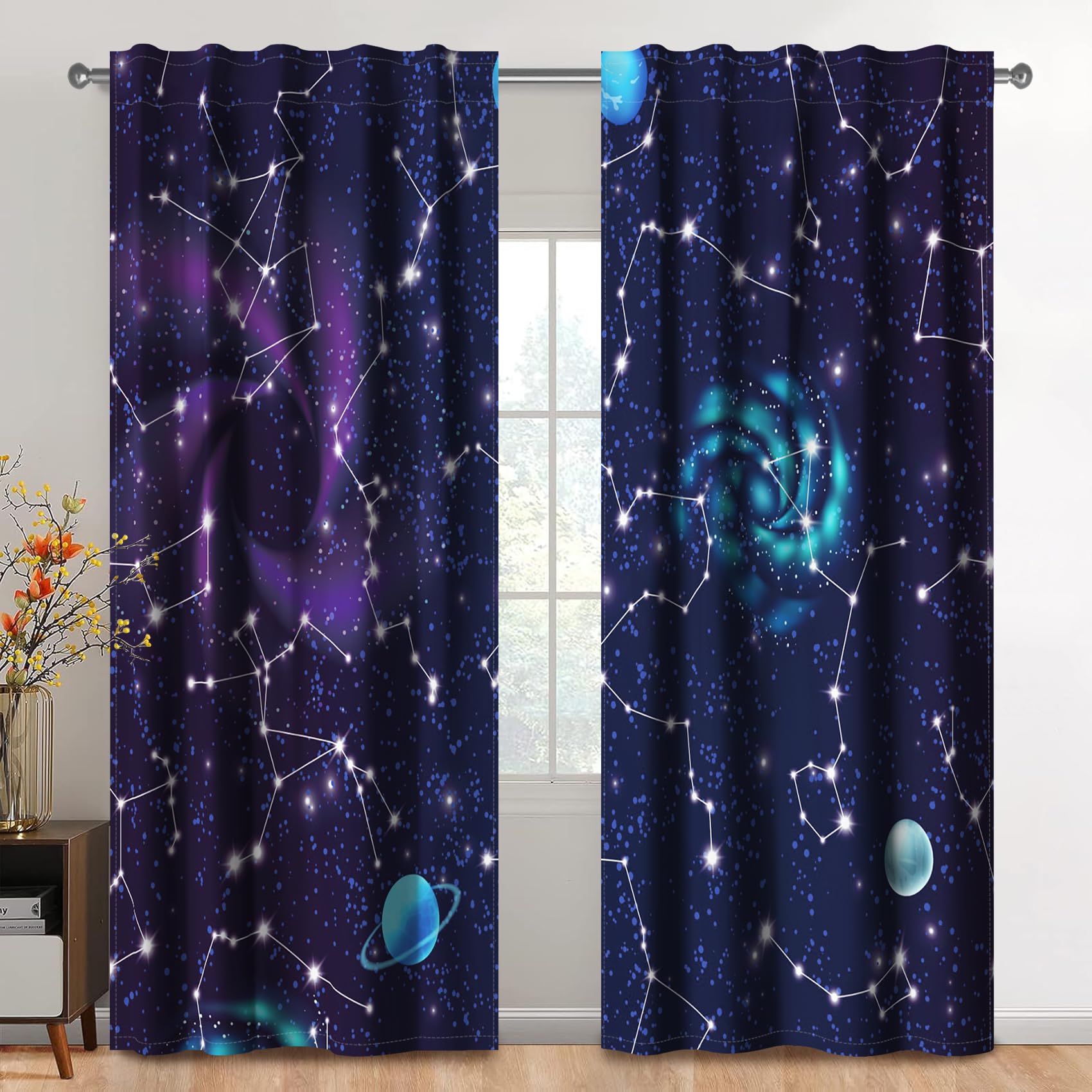 Kzzfqxb 117x138cm Galaxy Curtains - Image 2