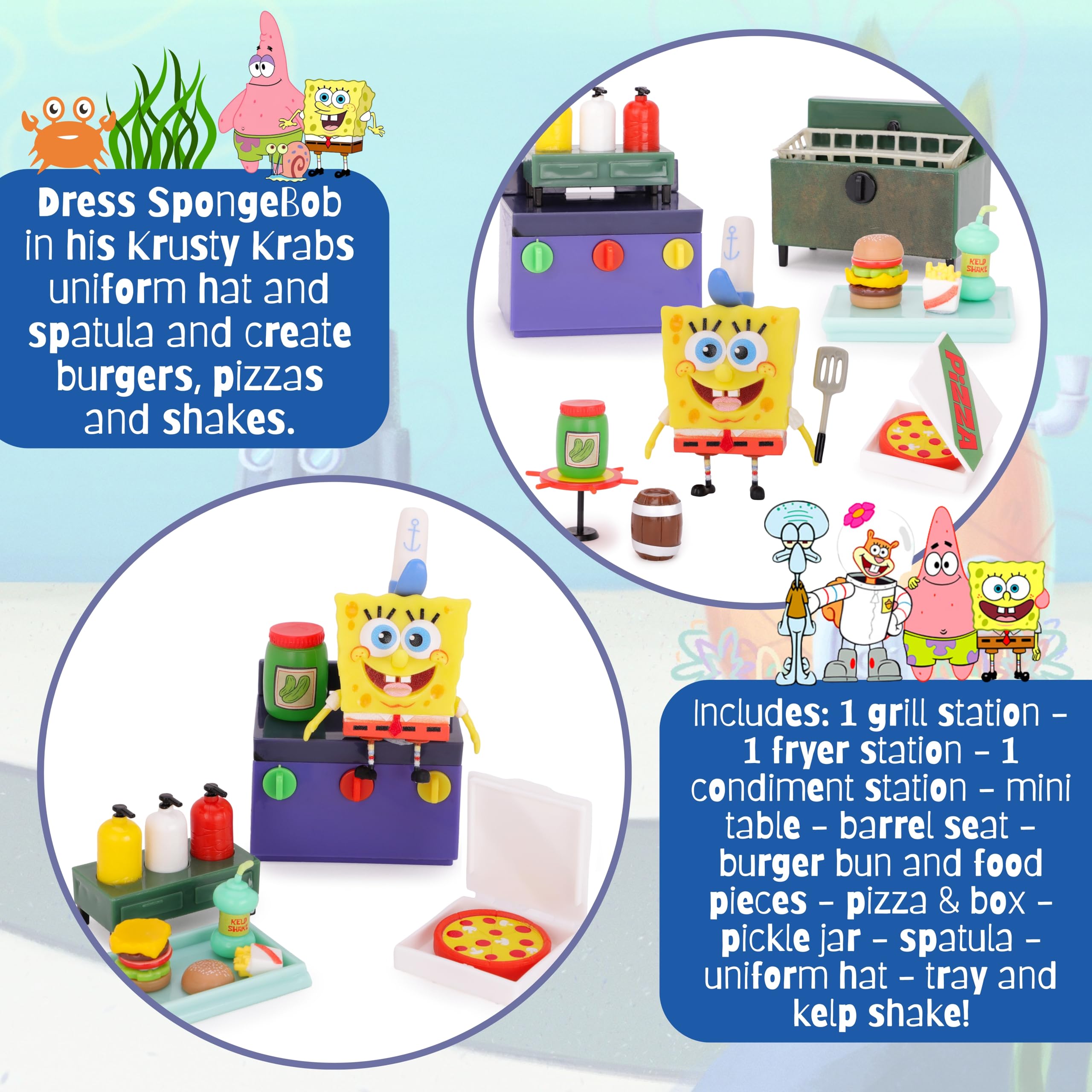 Toyland® 20 Piece SpongeBob SquarePants Figure & Accessories Playset - Teeny Krusty Krab Imaginative Play Pieces - Ages 5+ - Image 3