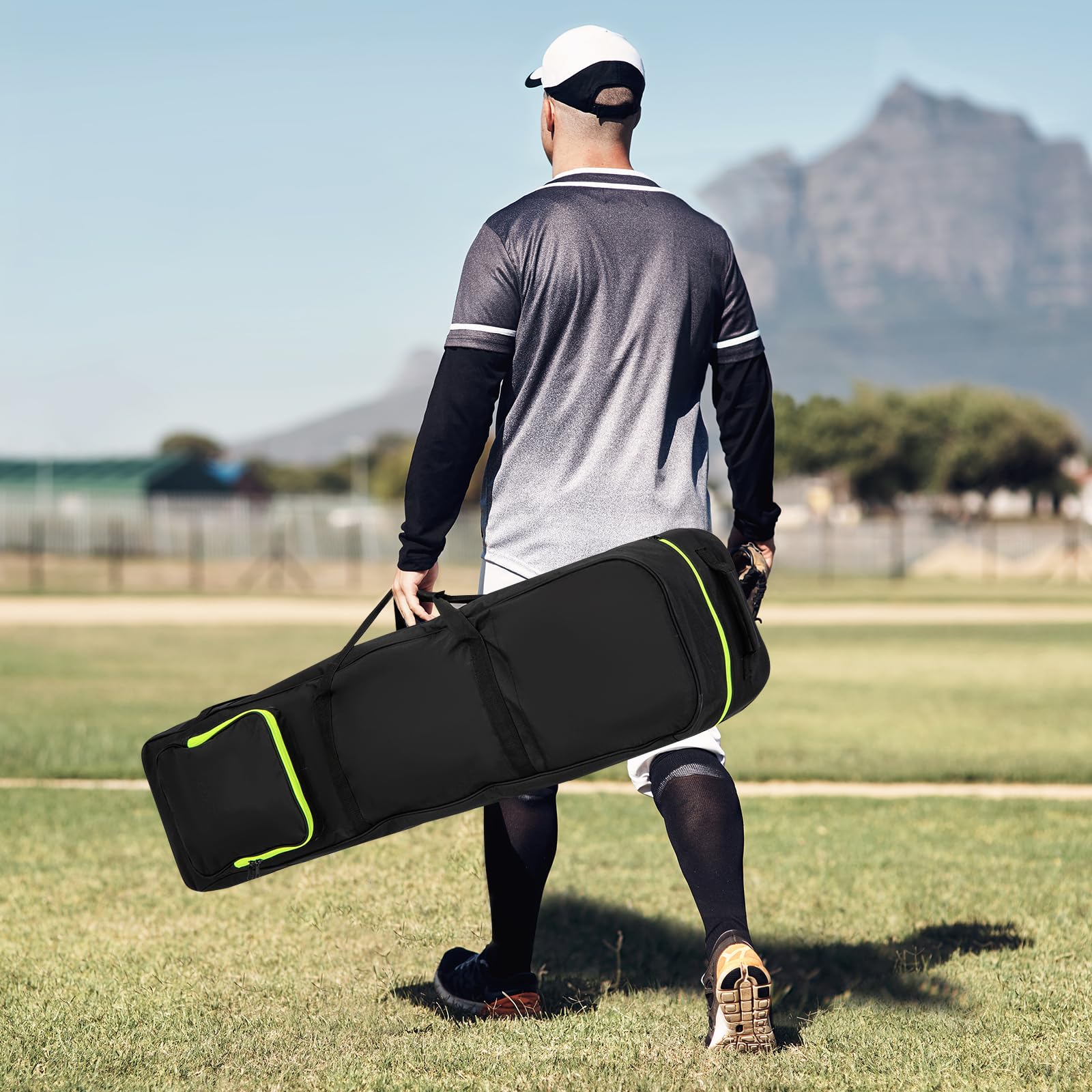 GOPLUS Sac de Golf à roulettes, Poche Latérale, Tissu Oxford Imperméable, Pliable pour Voyage