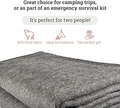 Miniatura 3 de EPG - Manta de lana extra grande con bolsa con cremallera  Cálida, cómoda, elegante, militar  XL QueenKing - 72 x 92 pulgadas, 80% lana, 5.35 libras