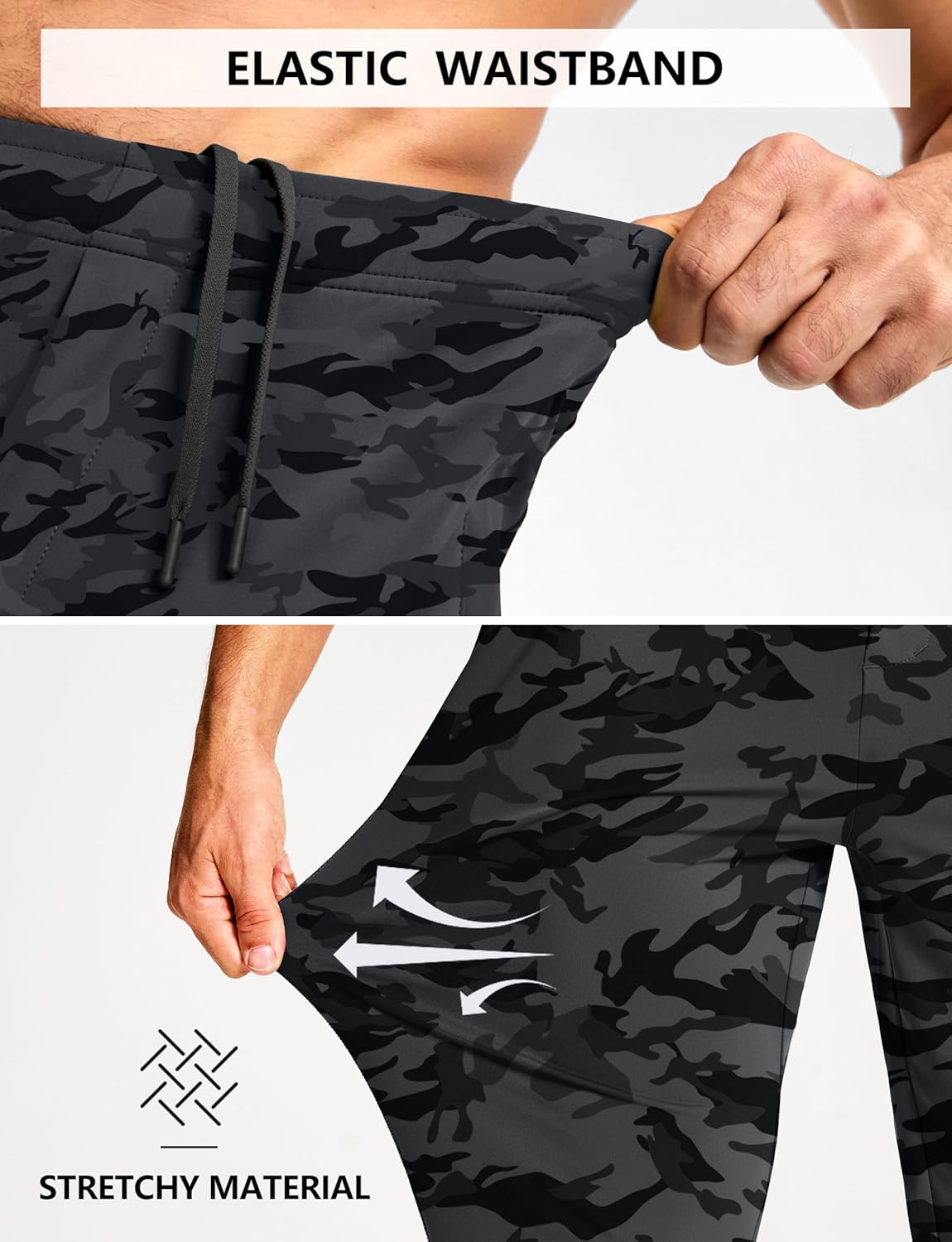 Men's Athletic Joggers Sweatpants with Zipper Pockets Running Gym Track Workout Pants for Men - Image 4