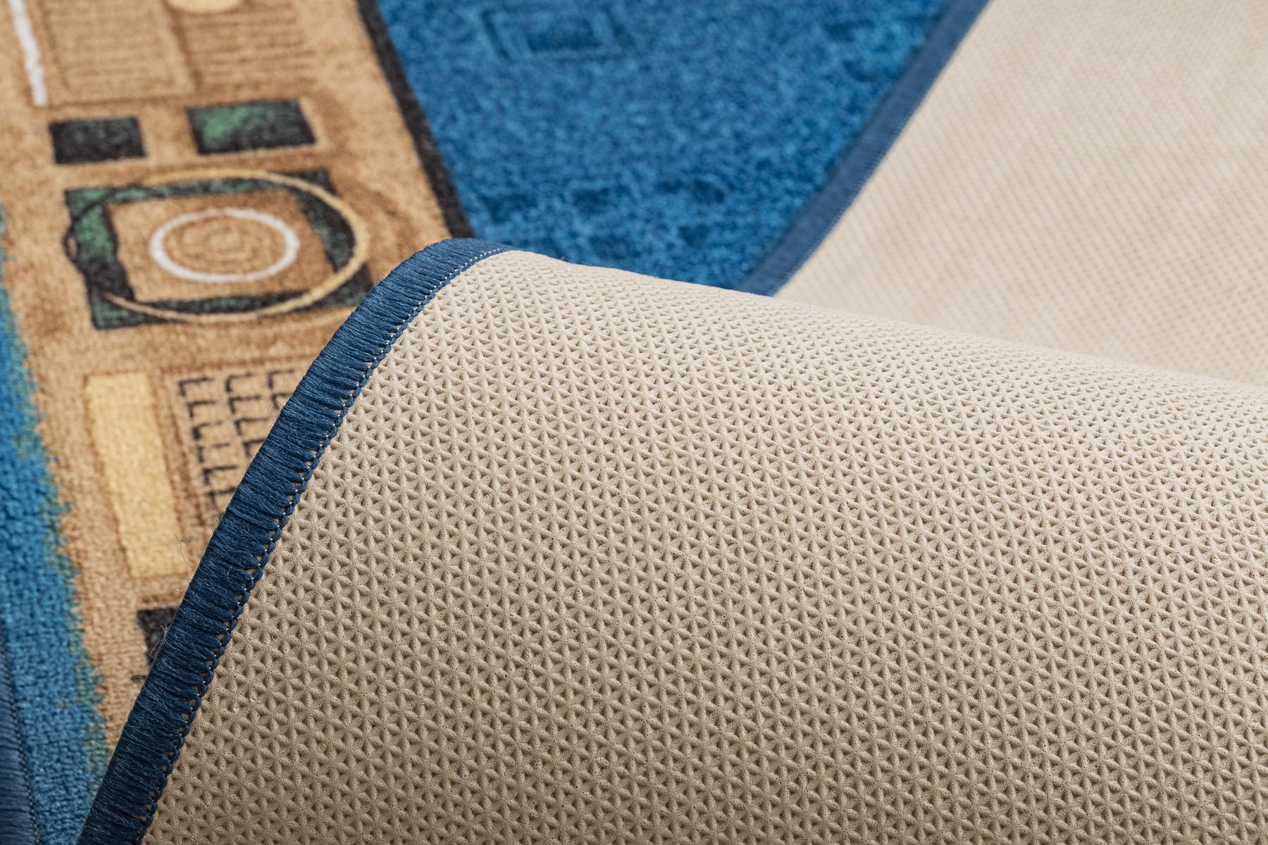 rugsx Passatoia corridoio Jena - Antiscivolo, moderna e resistente, ideale per cucina, soggiorno e ingresso, blu 67x750 cm