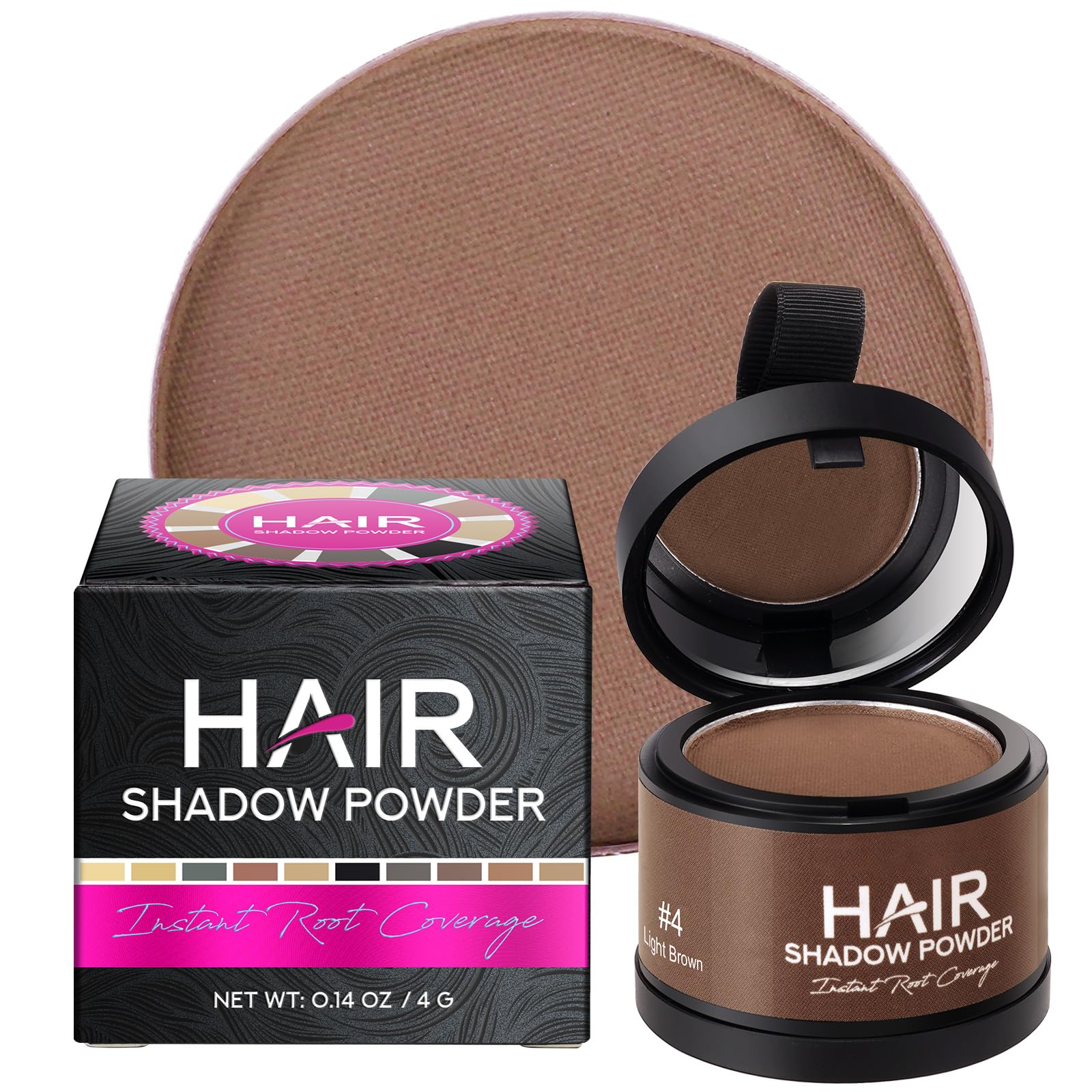 Polvere Capelli, 4g Polvere Volumizzante Correttore Ricrescita, Stempiatura o Capelli Fini per Riempire i Capelli Diradati per Donna Uomo (Marrone chiaro)
