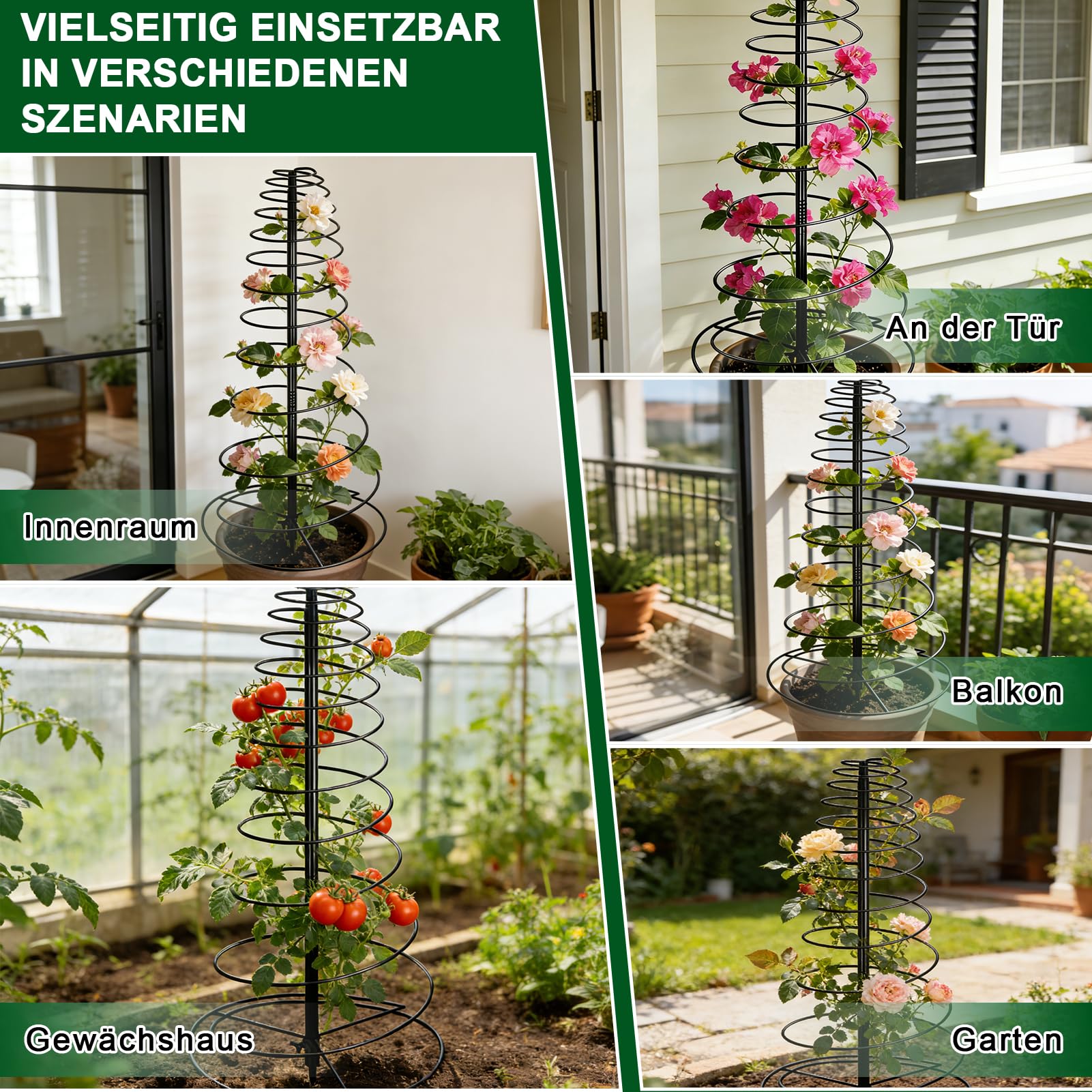 Metalowa podpora dla roślin pnących, regulowana wysokość 40-180 cm, pomoc dla roślin pnących, do warzyw, kwiatów, winorośli, podłoże z mocowaniem