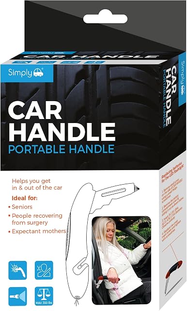 Simply Auto CH01 Universal Car Door Handle, Portable Mobility Aid Standing Support, Non-slip Grip, LED Flash Torch, Seat Belt Cutter, Window Breaker, Strong and Durable Design, Easy to Use