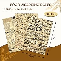 Vista 30 de OTOPETE 200 hojas de papel para alimentos, papel de envoltura de alimentos resistente a la grasa de 12 x 12 pulgadas, forro de cesta de sándwich