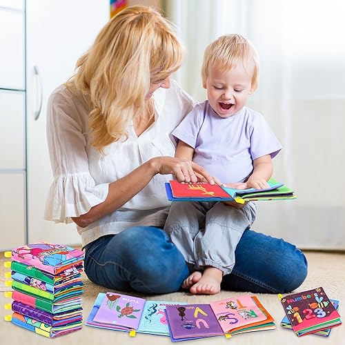 Miniatura 7 de Libros de baño para bebés, libros de tela suave para bebés, juguetes de educación temprana, libros impermeables para bebés pequeños, recién nacidos,