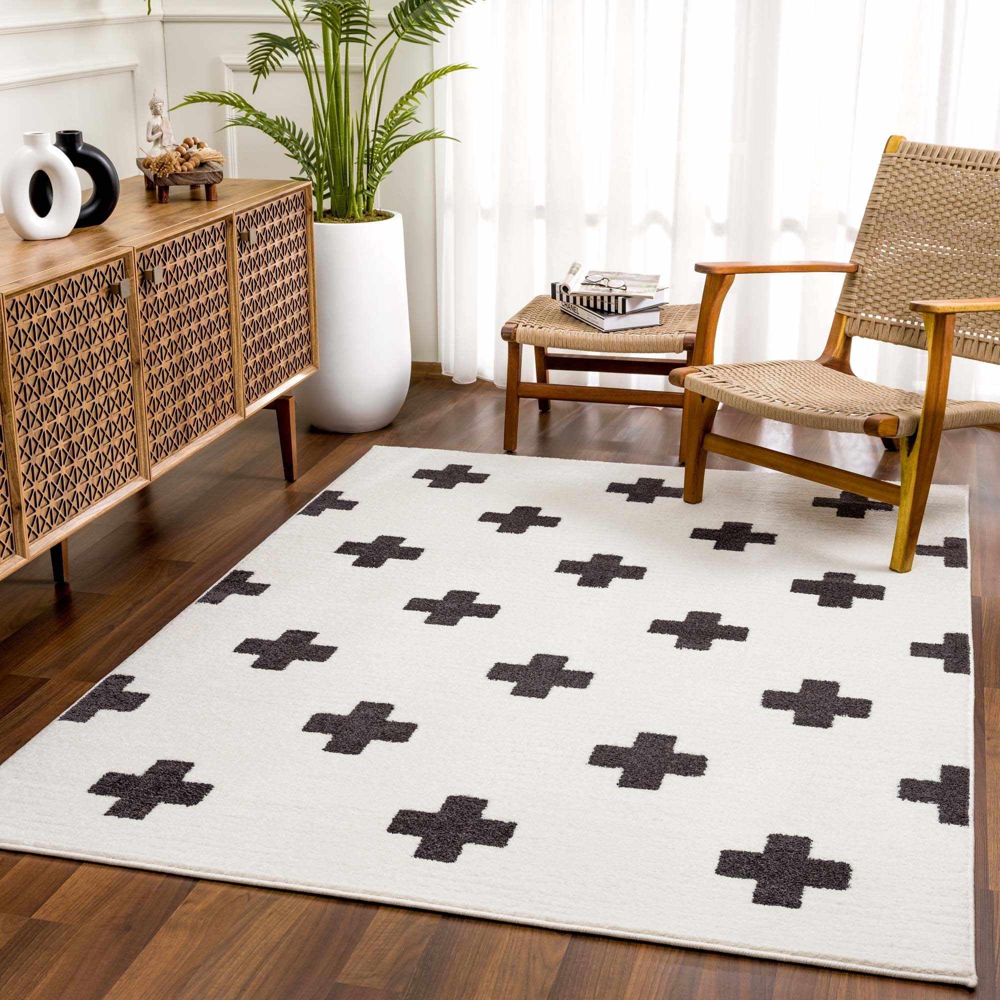 alwayth 　　RUG × ALWAYTH \"PUDDLE RUG\" allen + roth Alvida 5 X 8 (ft) Natural Indoor Chevron