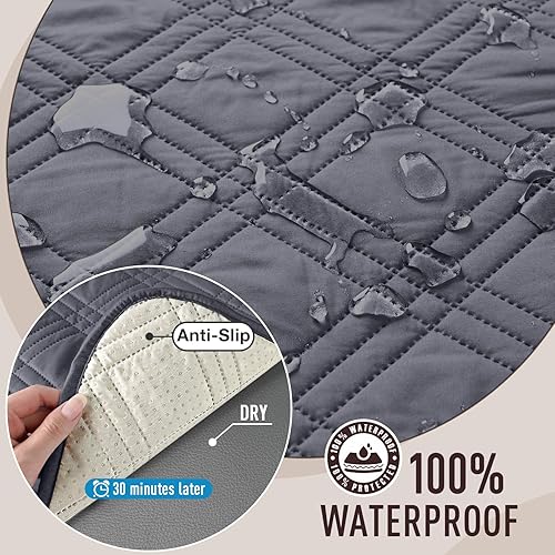 Miniatura 3 de TAOCOCO Fundas de sofá impermeables de gran tamaño para mascotas y perros con respaldo antideslizante, fundas de asiento de sofá con bolsillo para