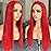 BLL Red Wig 13x4 Synthetic Lace Front Wig Pre-Plucked Glueless Long Silk Straight Wigs For Women Heat Resistant Fiber Natural Density Suitable For Daily Party Wear 26inch