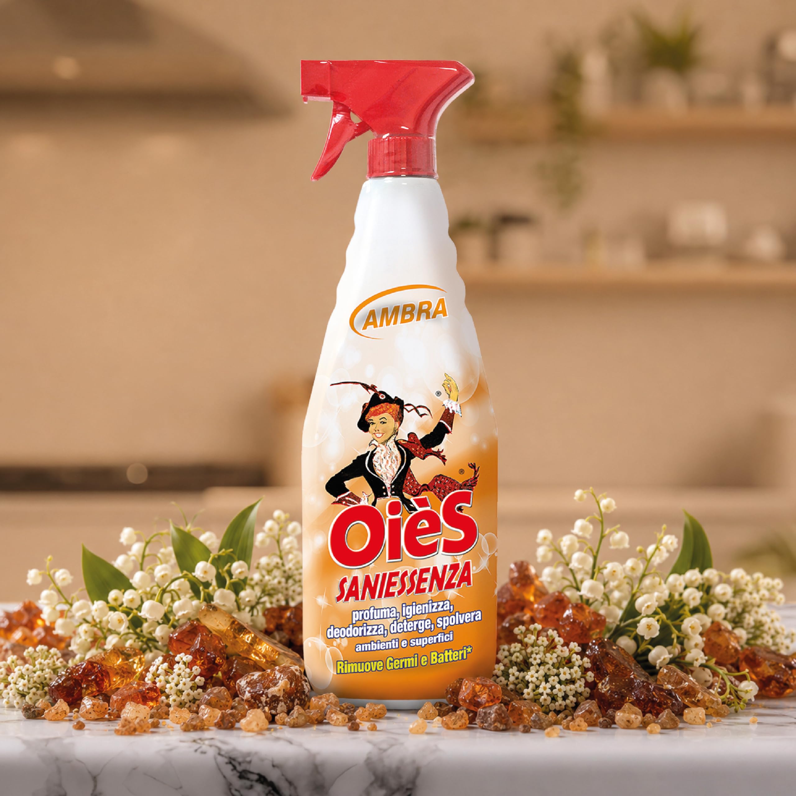 OièS Essenza - Lot de 12 flacons de dégraissant parfumé de 750 ml Ambra