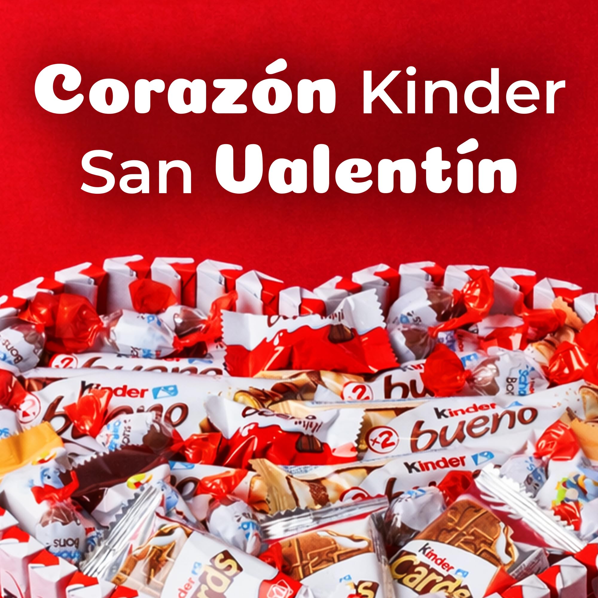 Onza. Cesta regalo de dulces Kinder Bueno. Tarta de chocolates originales para regalar que contiene Kinder bueno, Chocobons, Kinder happy hippo, Kinder chocolate