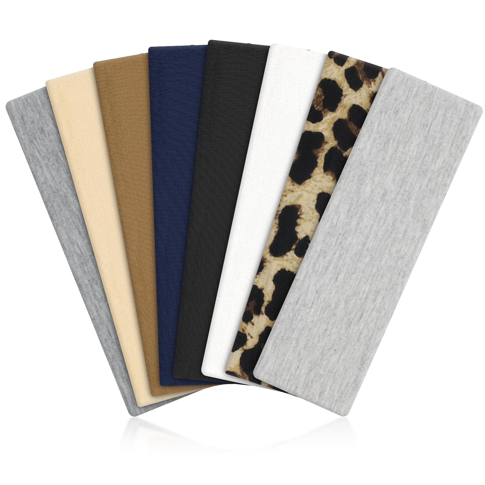 Flintronic 8 Pezzi Fasce sportive, Fasce Elastiche Morbide e Alla Moda per Capelli Donna e Uomo, Antisudore Antiscivolo per Sport, Yoga, Corsa, Multicolore