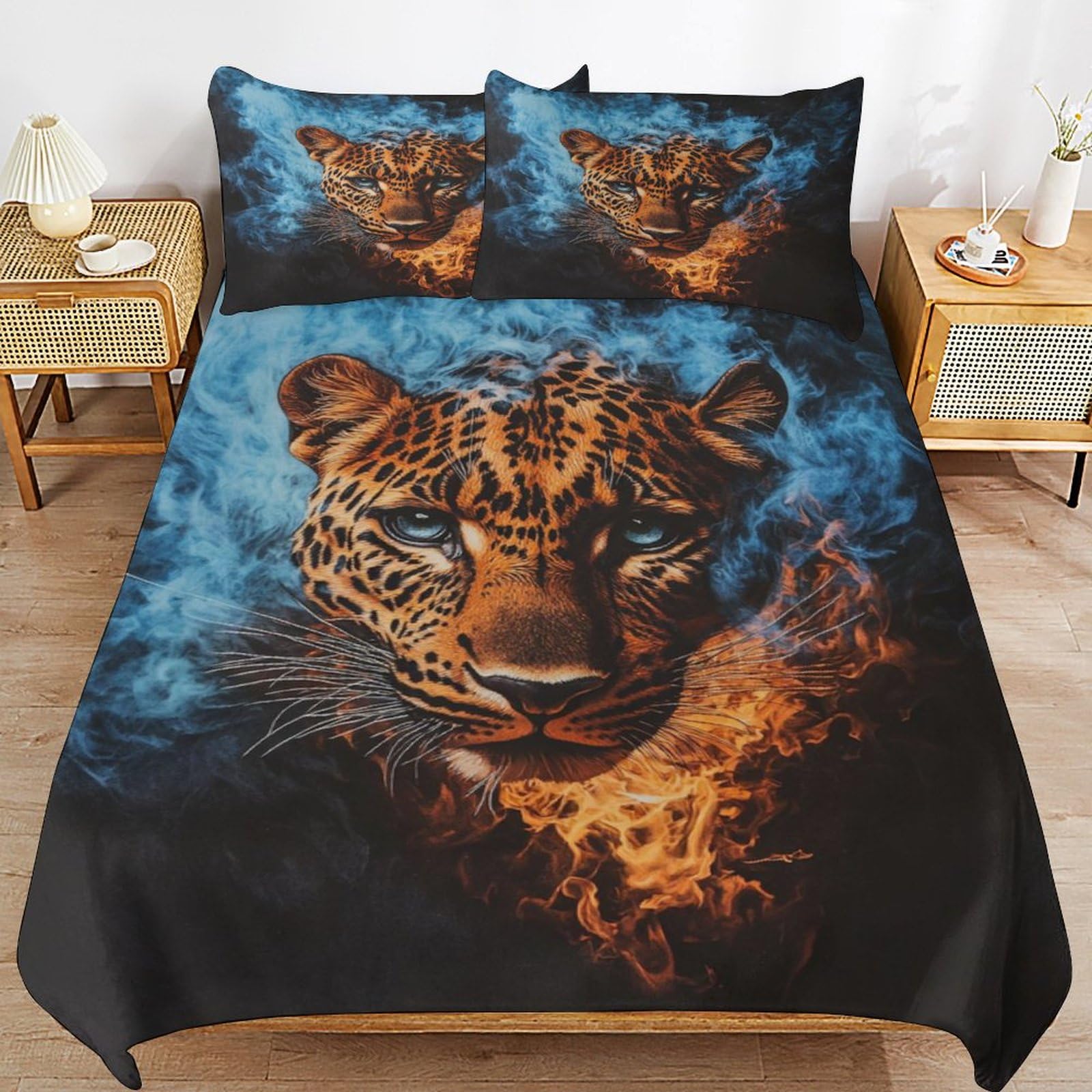 Housse de couette léopard 220x240 cm idée cadeau anniversaire enfant