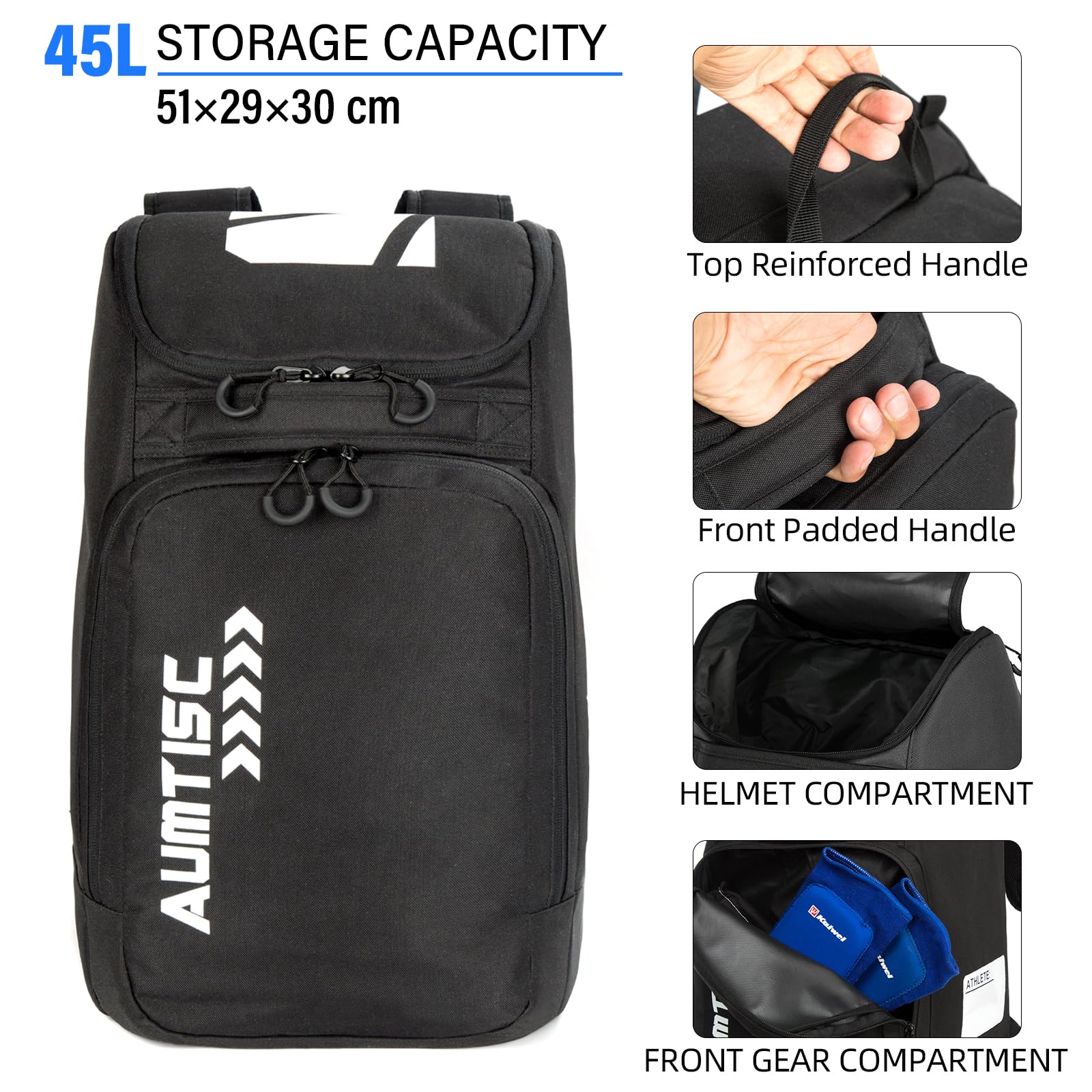 AUMTISC Bolsas de esquí Mochila para Botas de esquí Ligeras Equipaje Durable