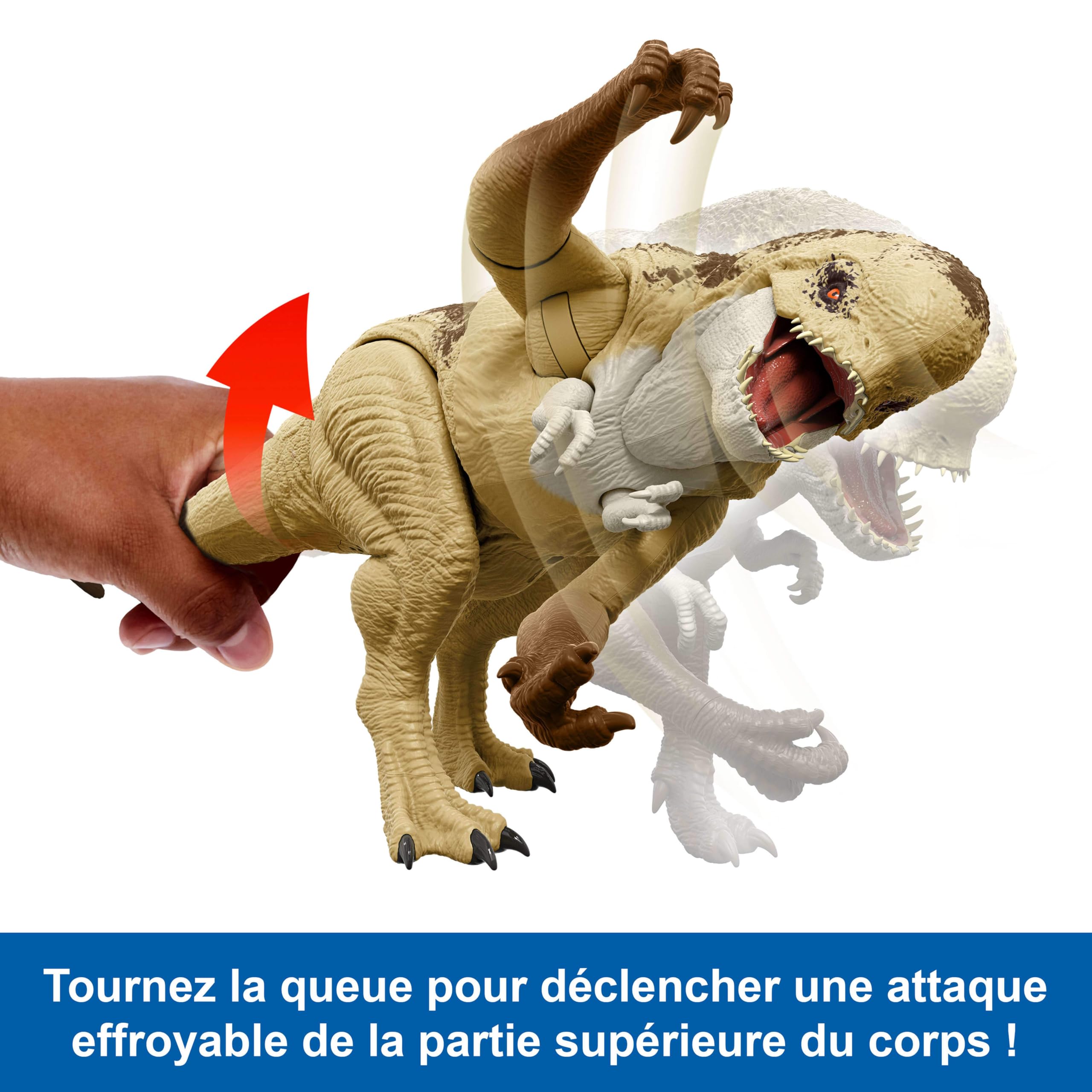 Mattel Jurassic World : Renaissance Figurine articulée Distortus Rex Combat ultime, dinosaure de 56 cm avec 2 actions d’attaque, contenu précis et jeu virtuel, JJP79