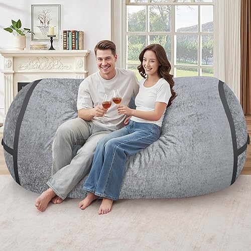 Miniatura 91 de HABUTWAY Puf gigante de 2 pies para adultos, con relleno de espuma viscoelástica, puf grande con funda de terciopelo holandés extraíble para sala de