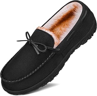 MIXIN Mens Slippers Indoor Outdoor Memory Foam House Shoes Anti-Slip Moccasins Slippers for Men