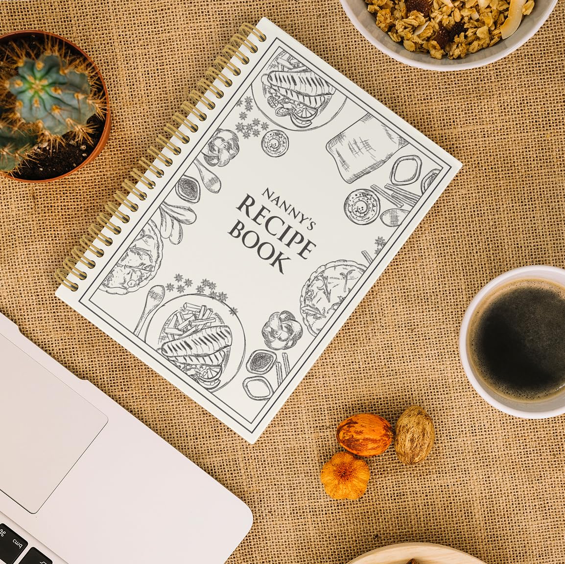 ANIANG Regalos para niñera, diario de recetas, cuaderno de recetas, libro de recetas para escribir en tus propias recetas, libro de cocina para niñera de 5.5 x 8.3 pulgadas, 164 páginas, cuaderno