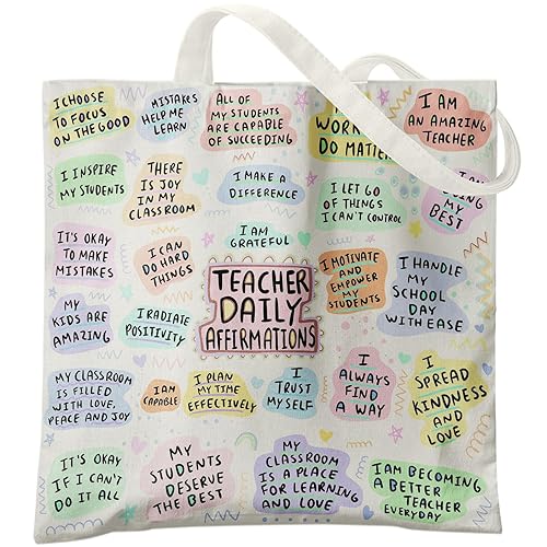 Teacher Canvas Tote Bag - Teacher Appreciation Gifts for Work,
