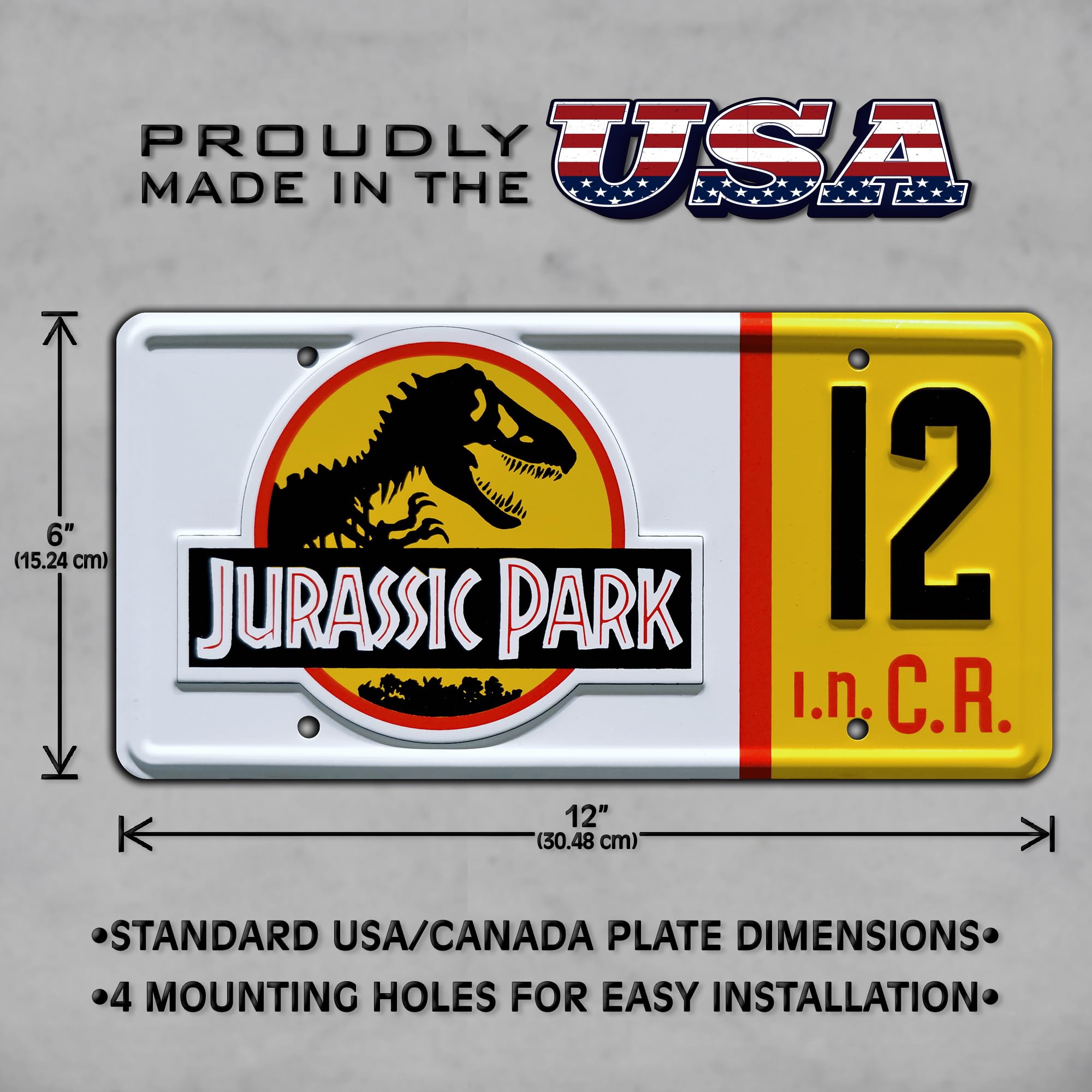 Amazon.com: Jurassic Trilogy | # 12 | Metal Stamped License