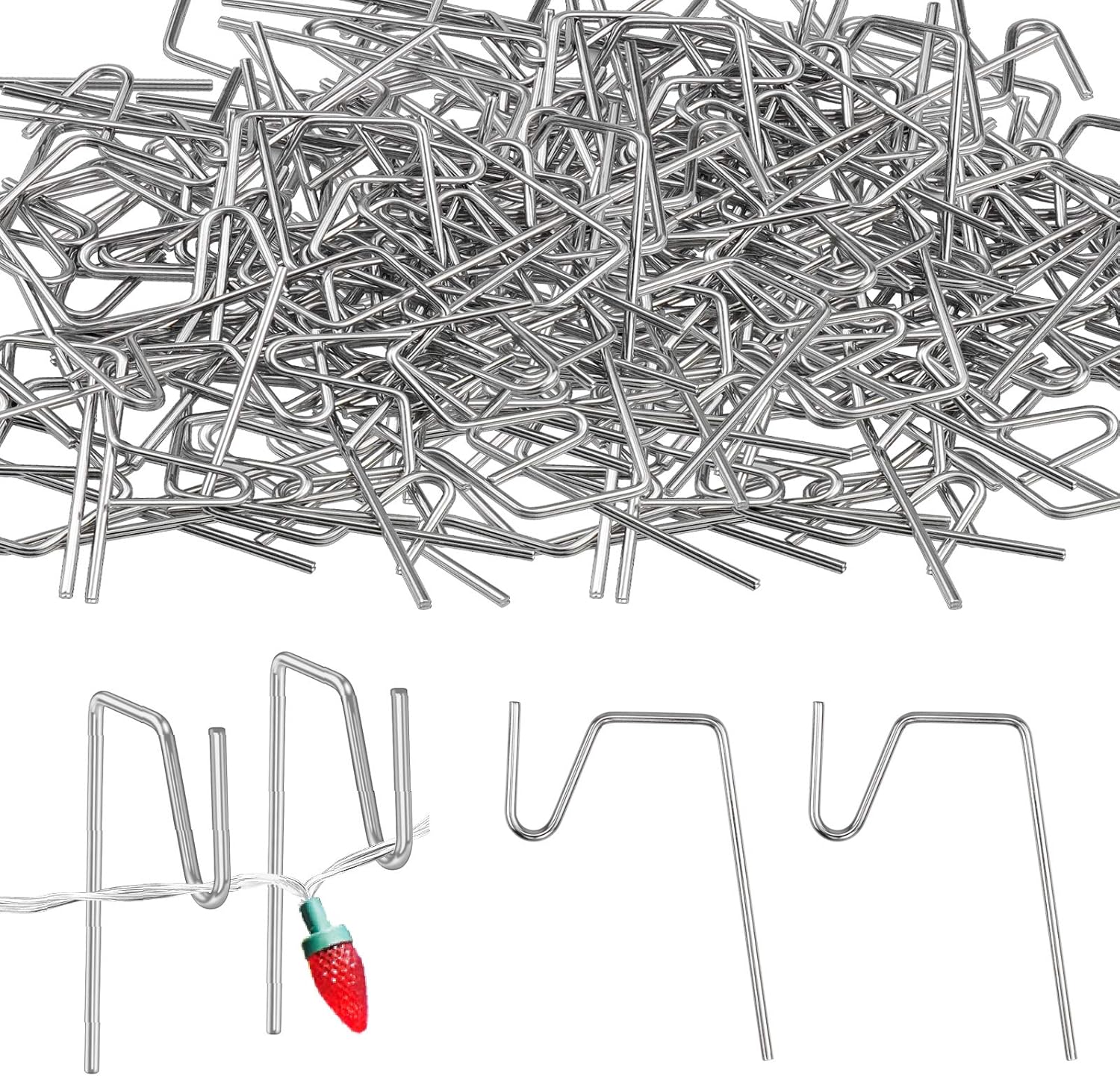 Yotako 60 Metal Gutter Hooks for Outdoor Christmas Lights, Weatherproof