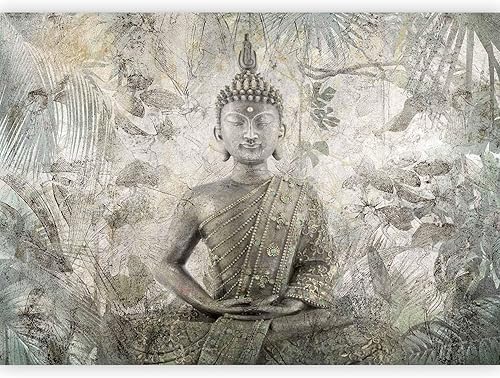 artgeist Mural de pared Buda 135 x 101 pulgadas - Papel tapiz autoadhesivo extraíble de gran tamaño para decoración de pared, mural de diseño de