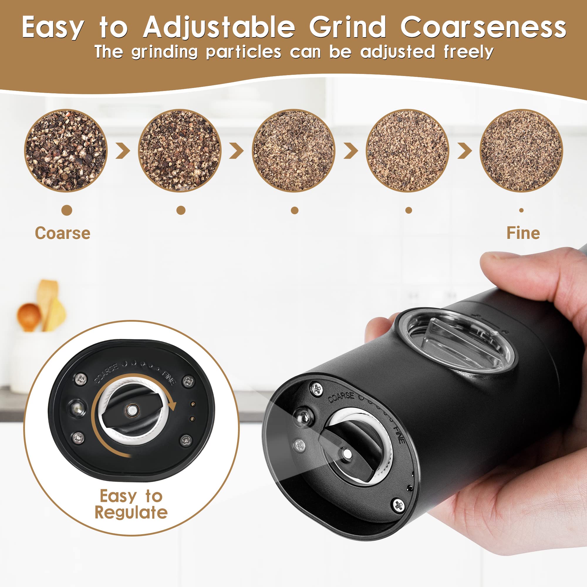 Ensemble Moulin à Poivre Et Sel électrique Rechargeable Avec