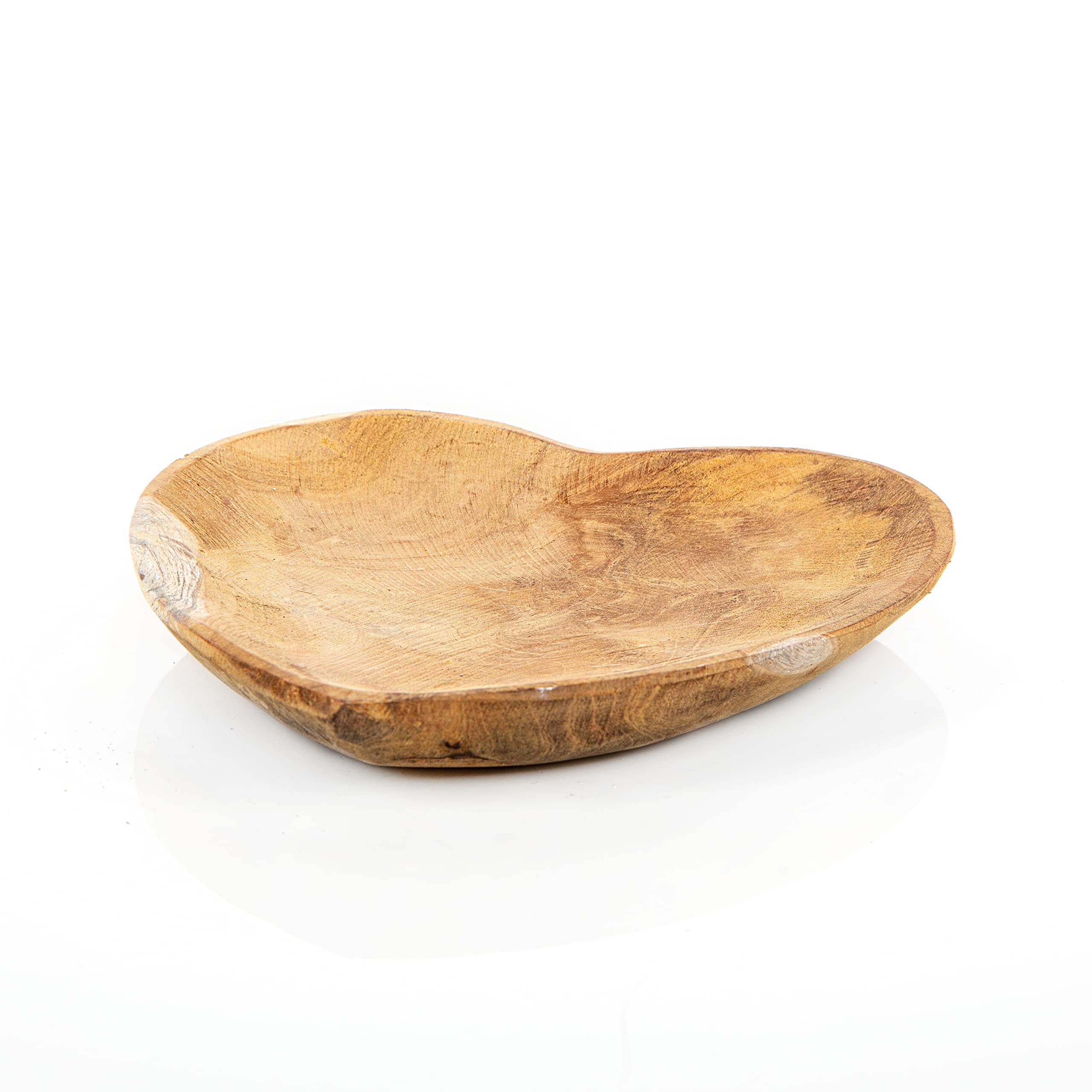 Logbuch-Verlag Bandeja corazón madera 15 cm - cuenco de madera decorativo - decoración rústica boda - corazón de madera
