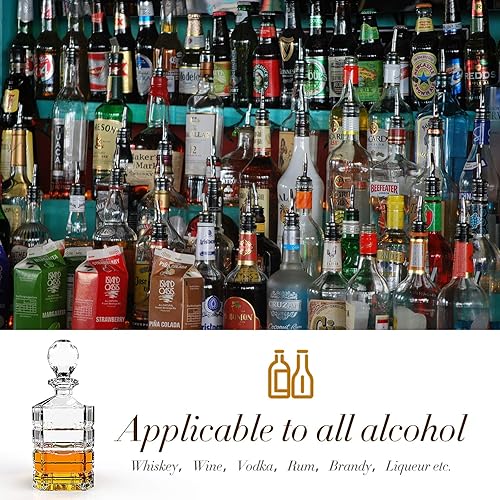 Miniatura 3 de Decantador de vidrio con tapón geométrico hermético, decantador de whisky para vino, bourbon, brandy, licor, jugo, agua, enjuague bucal, vidrio