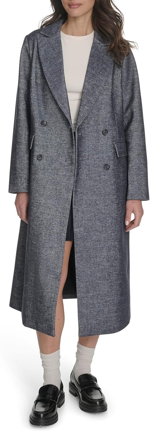 Levi's Womens Maxi Length Double Breasted Wool Blend Coat - Image 8