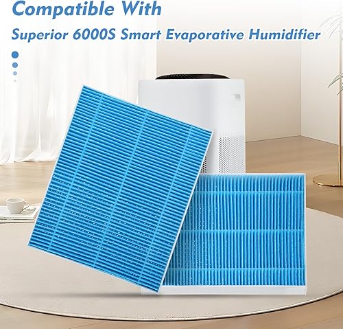 Miniatura 2 de Paquete de 4 filtros de mecha compatibles con humidificador evaporativo inteligente superior 6000S, filtro de repuesto de humidificador ultra