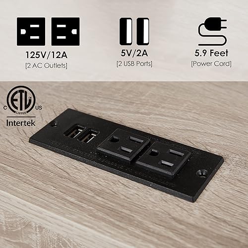 Miniatura 22 de Mesita de noche de granja con estación de carga, mesa auxiliar rústica para dormitorio con almacenamiento, mesa auxiliar para sala de estar, mesita