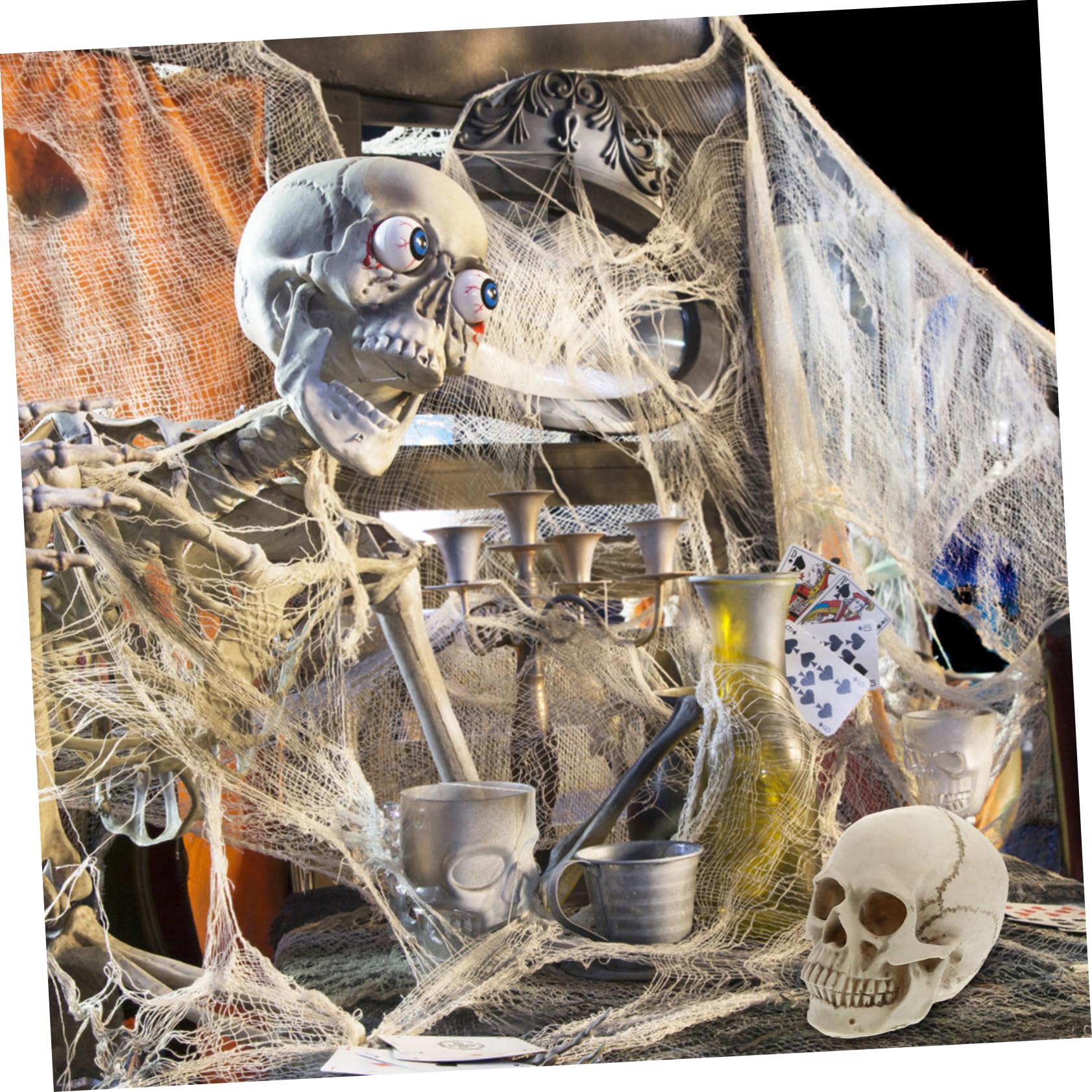 Mipcase Modelo de Cráneo Humano de Resina Real para Decoración de Halloween Utilería Artística y Estudio de Anatomía Cráneo Humano Detallado