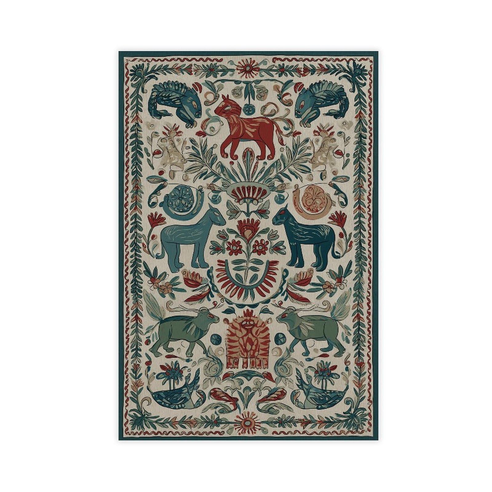 YWTJAX Scandinavian Folk Animal Poster Canvas Poster for Bedroom Decor Gift