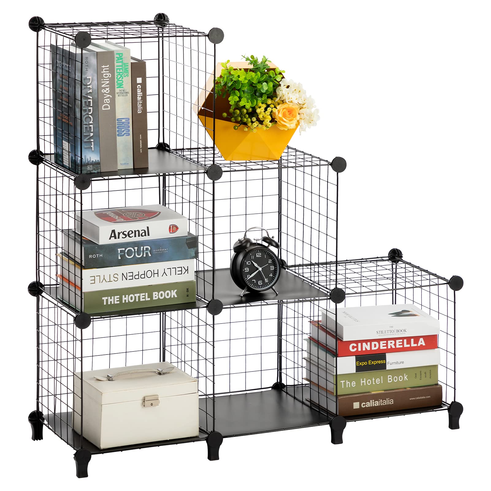 Buy PARANTA Wire Cube Storage Organizer, 6 Cube Bookshelf, Stackable