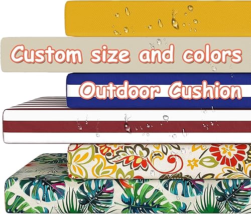 Millsilo Custom OutdoorIndoor Bench Cushion, Waterproof Patio Bench Cushion Furniture, Custom Size and Color Non-Slip Bay Window Seat Cushion Bench