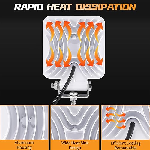 Miniatura 10 de Cápsulas de luz LED redondas para todo terreno, luces de punto de 4 pulgadas para camiones, luces de trabajo LED impermeables de 42 W, luces de