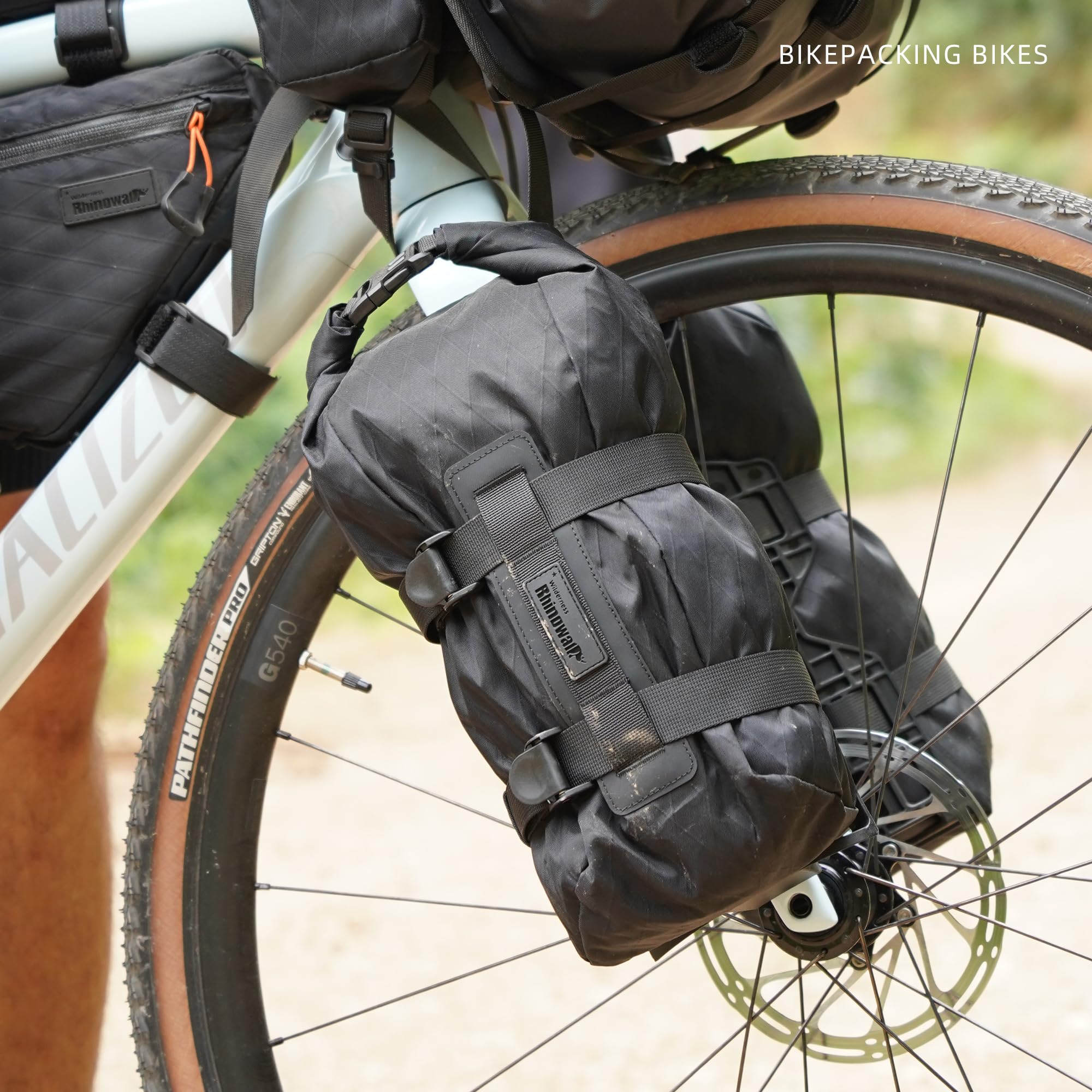 Rhinowalk Bolsa de Horquilla Delantera para Bicicleta, Impermeable, 6,5 L, Accesorios para Bicicleta de montaña, Carretera, Color Negro