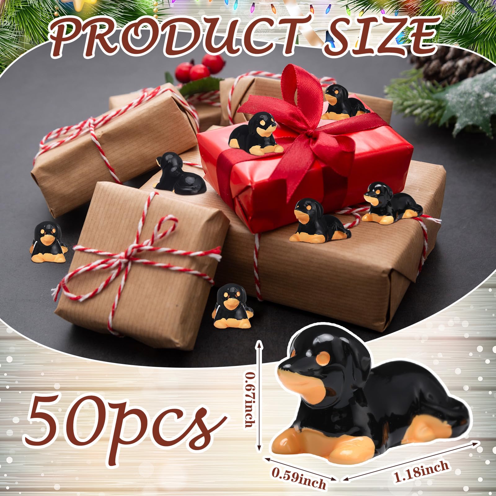Amazon.co.jp: Leinuosen ミニダックスフントの置物 クリスマスドール